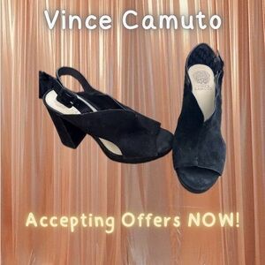 Vince Camuto Black Peep-Toe Heels
